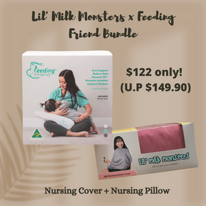 Feeding Friend & Lil' Milk Monsters On-The-Go Nursing Essentials (Nursing Cover + Nursing Pillow)