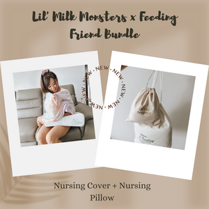 Feeding Friend & Lil' Milk Monsters On-The-Go Nursing Essentials (Nursing Cover + Nursing Pillow)