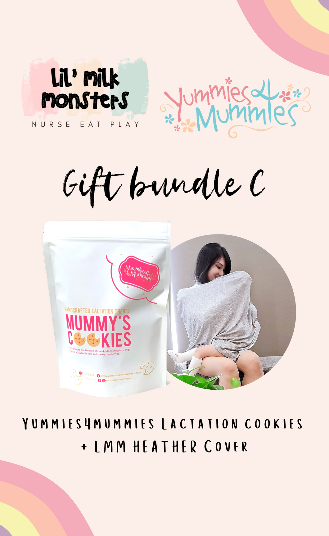 Yummies4mummies & Lil' Milk Monsters Gift Bundle C (Cover + Cookies)