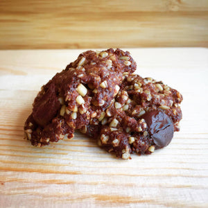 Double chocolate cookies. Indulge in the decadent goodness of chocolate cookies with melty chunky dark chocolate chips.