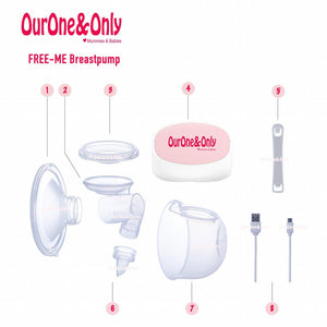 FREE-ME Wearable Breastpump with 4 FREE Standard Neck Storage Bottles