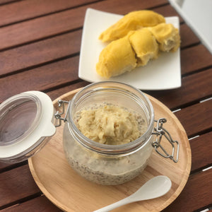 Lactation Overnight Oats with pure Durian puree